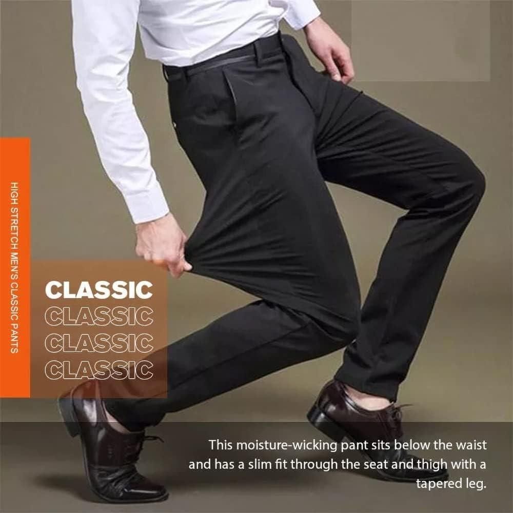 High Elasticity Men's Cotton Pants – Pack of 3 | Solid Color | Regular Fit Casual Bottoms