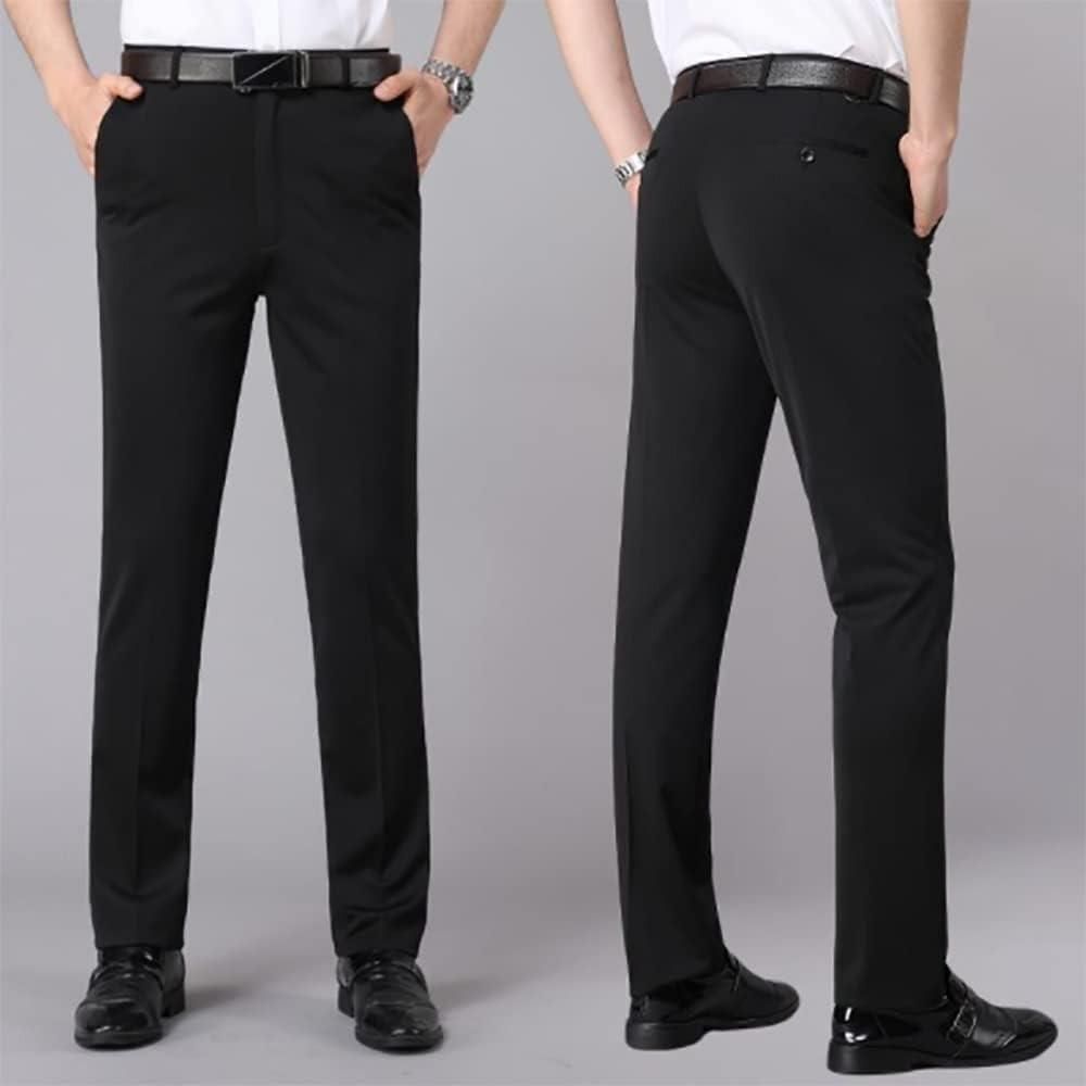 High Elasticity Men's Cotton Pants – Pack of 3 | Solid Color | Regular Fit Casual Bottoms