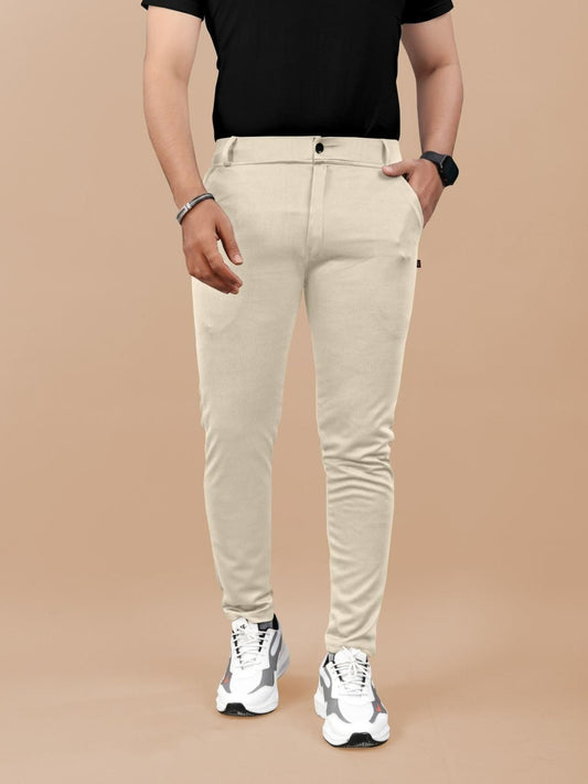 High Elasticity Men's Cotton Pants – Pack of 3 | Solid Color | Regular Fit Casual Bottoms