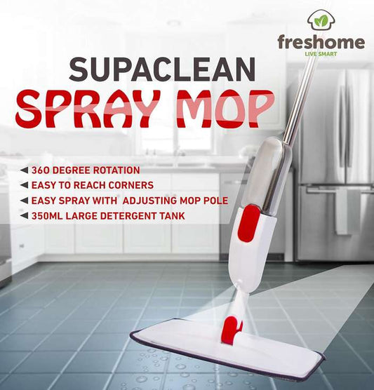 360° Steel Microfiber Floor Cleaning Spray Mop – With Reusable Pad & Integrated Water Spray